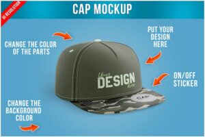 Banner image of Premium Snapback Cap with Sticker Mockup Template  Free Download