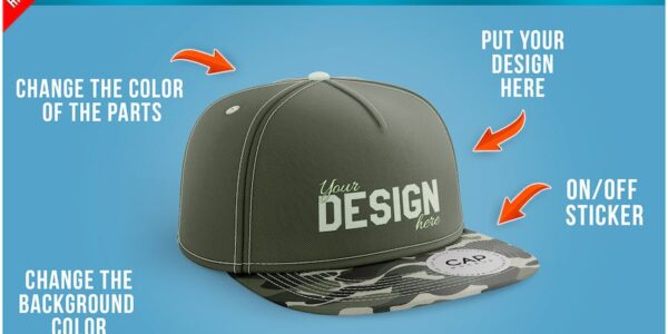 Banner image of Premium Snapback Cap with Sticker Mockup Template  Free Download