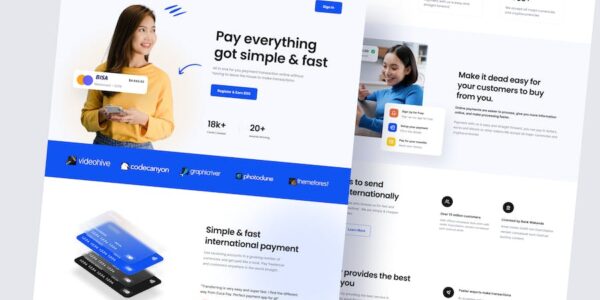 Banner image of Premium Coca Fintech Landing Page  Free Download