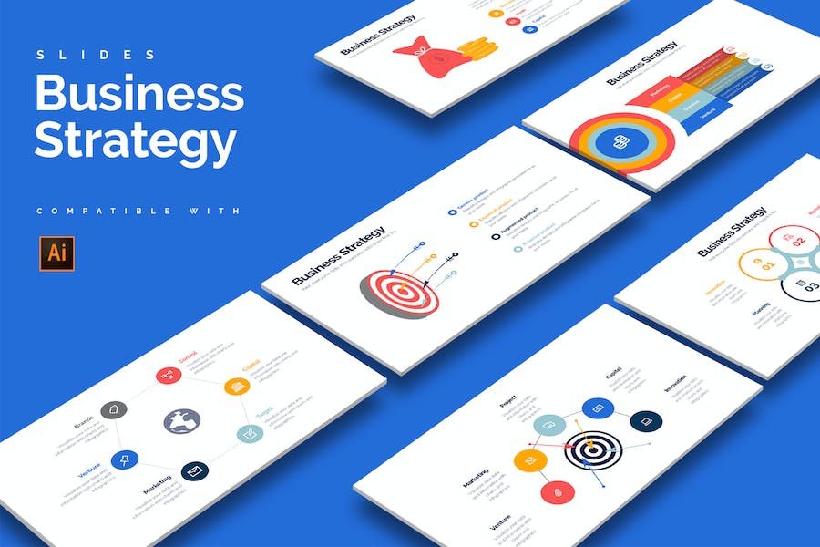 Banner image of Premium Business Strategy Illustrator Infographics  Free Download