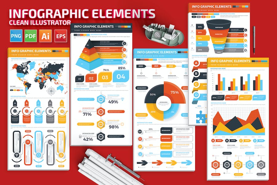Banner image of Premium Infographics Element Design  Free Download