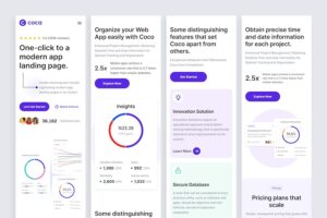 Banner image of Premium Coca Basic App Landing Page - Responsive  Free Download