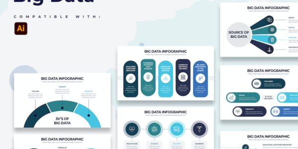 Banner image of Premium  Business Big Data Illustrator Infographics   Free Download