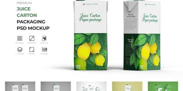 Banner image of Premium Tetra Pack Fruit Juice Carton Mockup  Free Download