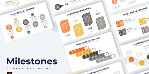 Banner image of Premium Business Milestone Illustrator Infographics  Free Download