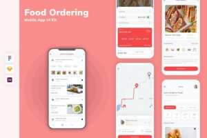 Banner image of Premium Food Ordering Mobile App UI Kit  Free Download