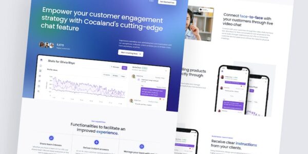Banner image of Premium Cocaland Chat Application Landing Page  Free Download