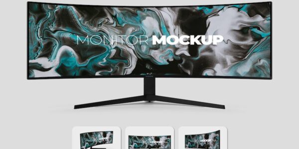 Banner image of Premium Curved Ultrawide Monitor Mockup  Free Download