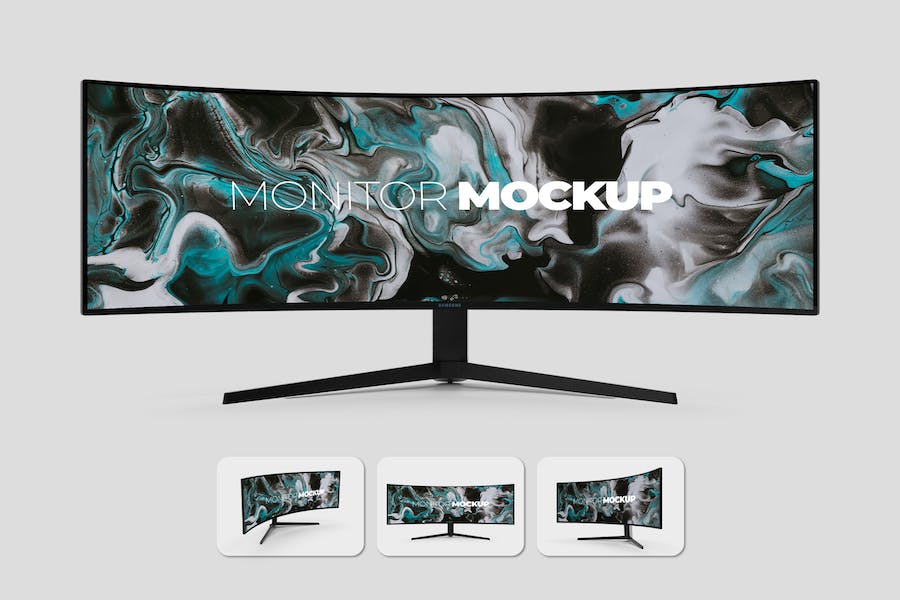 Banner image of Premium Curved Ultrawide Monitor Mockup  Free Download