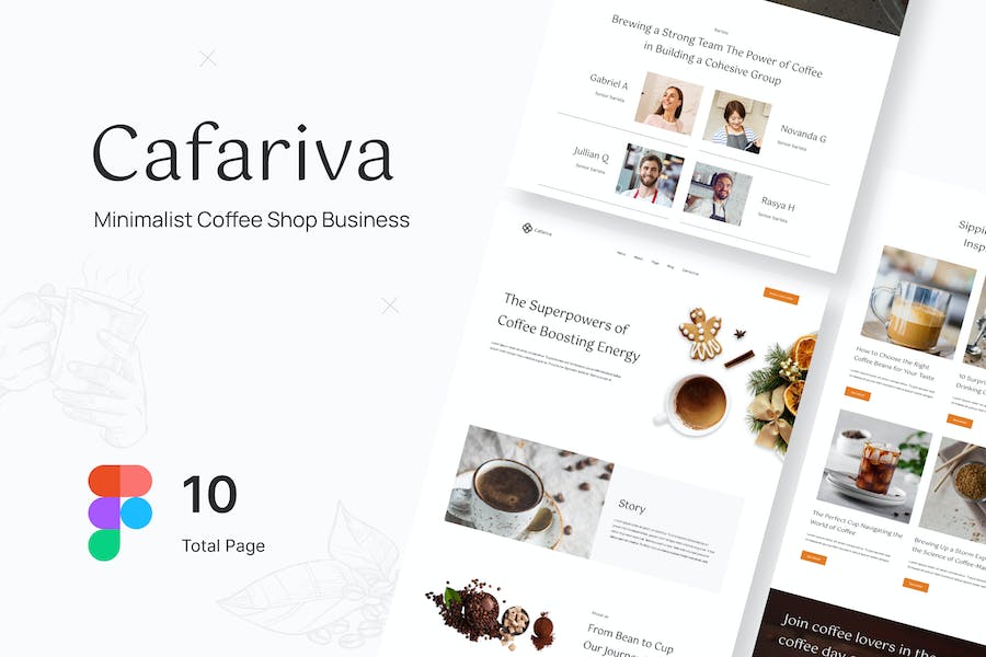 Banner image of Premium Cafariva - Minimalist Coffee Shop Website Design  Free Download