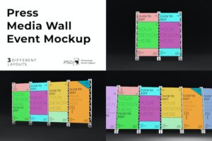 Banner image of Premium Press Media Wall Event Mockup  Free Download