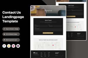 Banner image of Premium Contact Us Landing Page Template  Free Download