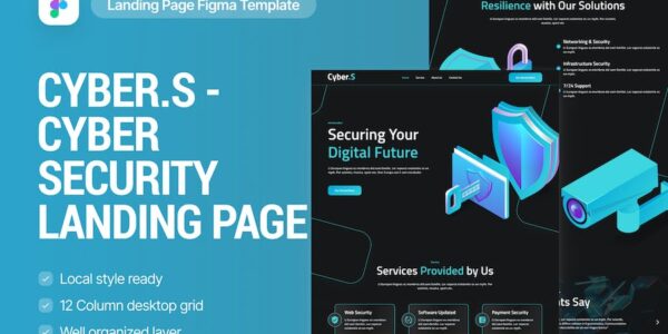Banner image of Premium Cybers Cyber Security Landing Page  Free Download
