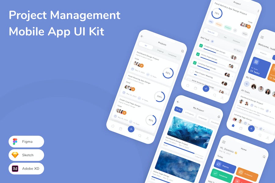 Banner image of Premium Project Management Mobile App UI Kit  Free Download