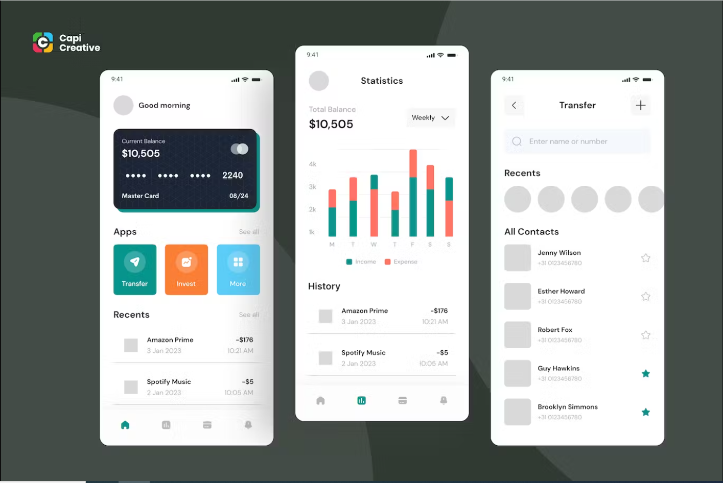 Premium Banking App Mobile App UI Concept Free Download