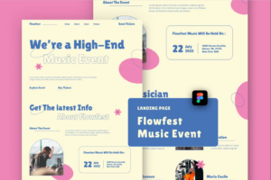 Premium Flowfest Pop Pink Music Event Landing Page Free Download