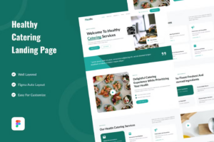 Premium Healthy Catering Landing Page Website Design Free Download