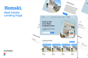 Premium Homski Real Estate Landing Page Free Download