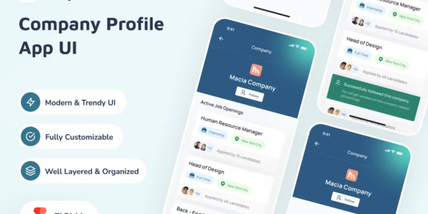 Premium Jorry Company Profile Detail App UI Free Download