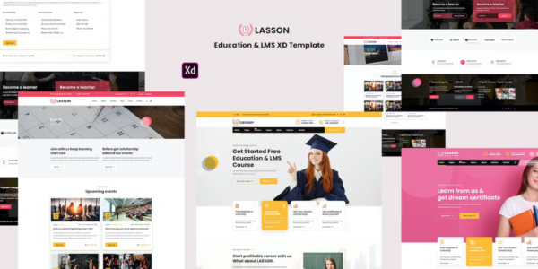 Premium Lasson Education and LMS XD Template Free Download