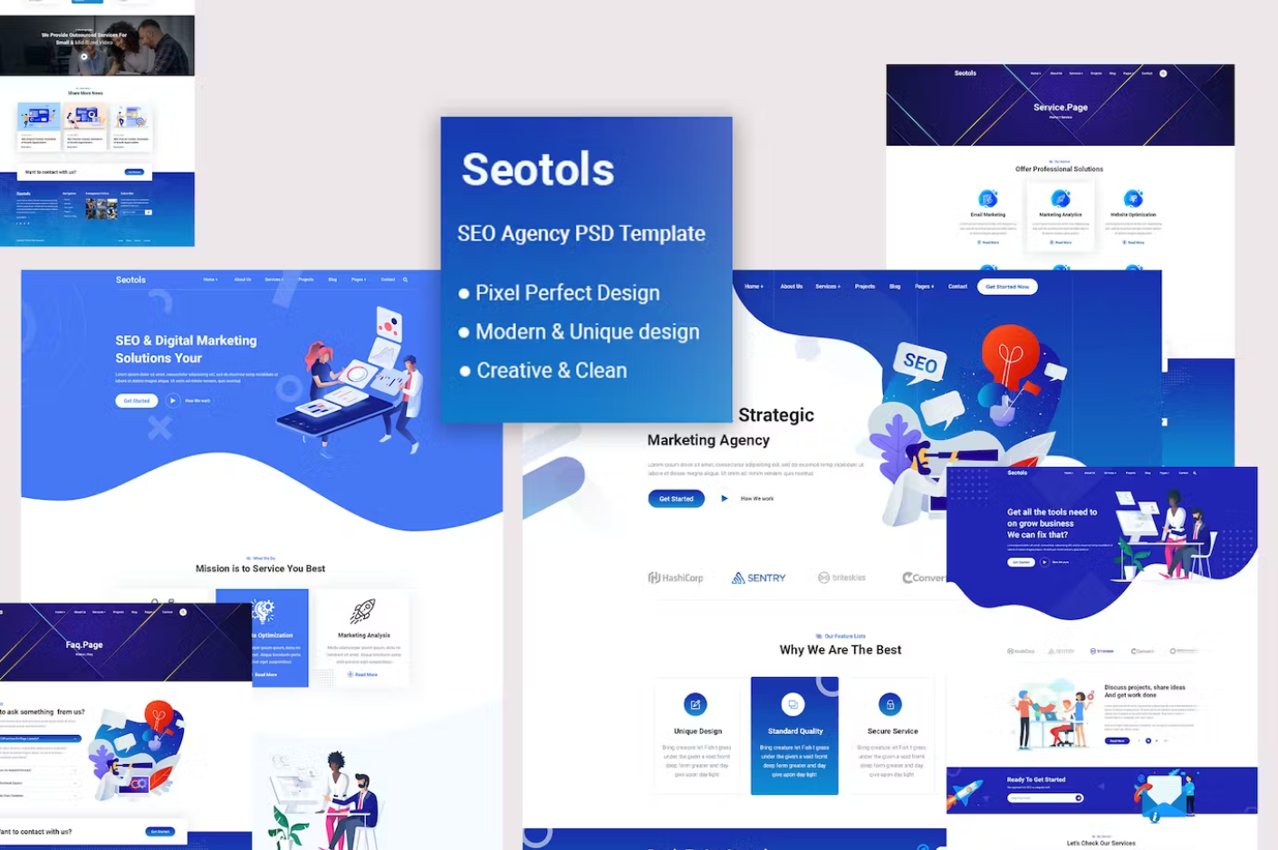 Premium Seotols SEO Agency PSD Template Free Download