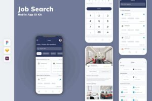 Banner image of Premium Job Search Mobile App UI Kit  Free Download