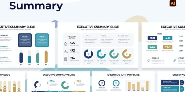 Banner image of Premium Business Executive Summary Illustrator Infographic  Free Download