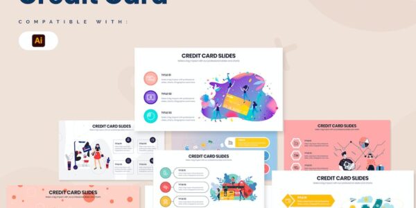 Banner image of Premium Business Credit Card Illustrator Infographics  Free Download