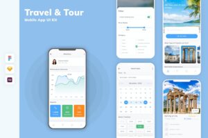 Banner image of Premium Travel Tour Booking Mobile App UI Kit  Free Download