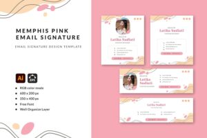 Banner image of Premium Memphis Pink Email Signature  Free Download