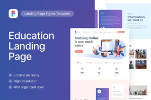 Banner image of Premium LearnLab Education and E-learning Website Figma Template  Free Download