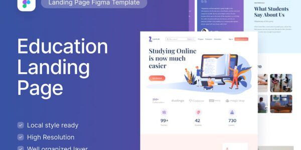Banner image of Premium LearnLab Education and E-learning Website Figma Template  Free Download