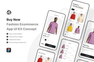 Banner image of Premium Buy Now Fashion Ecommerce App UI Kit  Free Download