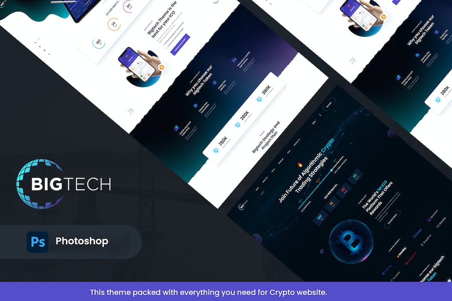 Banner image of Premium BigTech ICO & Crypto Landing Figma Template  Free Download