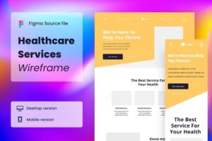 Banner image of Premium Healthcare Services Wireframe Website Template  Free Download