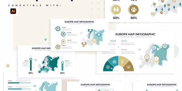 Banner image of Premium Education Europe Map Illustrator Infographics  Free Download