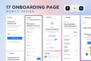 Banner image of Premium 17 Onboarding Pages for Mobile App UI Design  Free Download