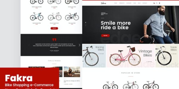 Banner image of Premium Fakra Bike Shopping Website Design Template  Free Download