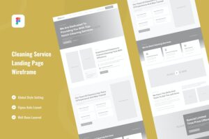 Banner image of Premium Cleaning Service Landing Page Website Wireframe  Free Download