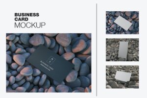 Banner image of Premium Horizontal Business Card With Stones Mockup  Free Download