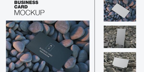 Banner image of Premium Horizontal Business Card With Stones Mockup  Free Download