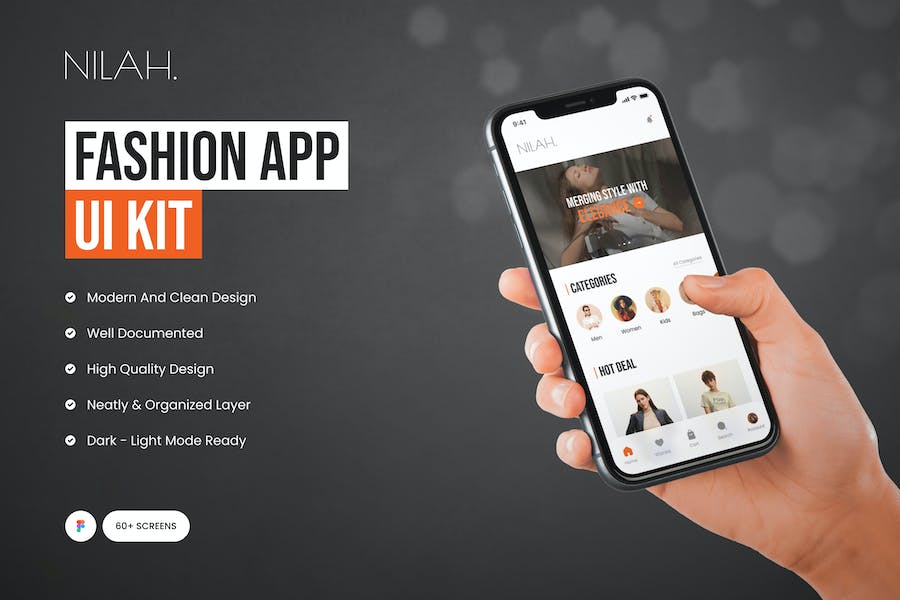 Banner image of Premium Nilah Fashion Mobile App UI Kit  Free Download