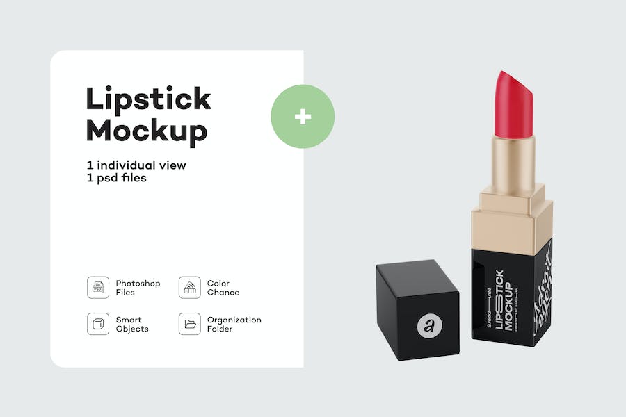 Banner image of Premium Opened Glossy Square Lipstick Tube  Free Download