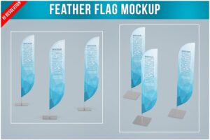 Banner image of Premium Feather Flag Mockup  Free Download