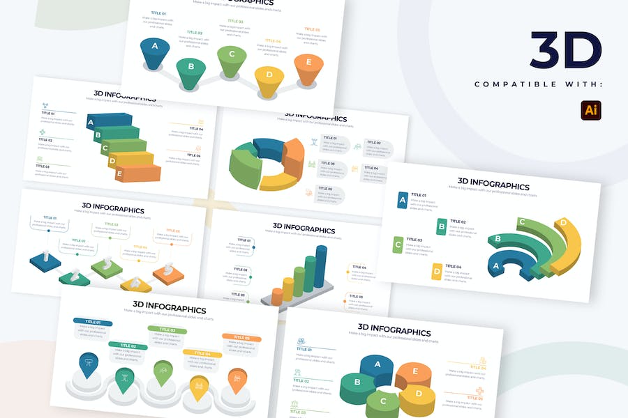 Banner image of Premium Business 3D Illustrator Infographics  Free Download