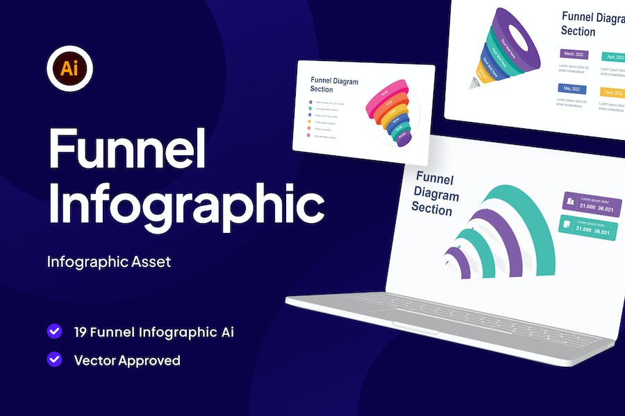 Banner image of Premium Funnel Infographic Asset Illustrator  Free Download