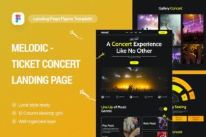 Banner image of Premium Melodic Ticketing Landing Page  Free Download