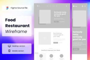 Banner image of Premium Food Restaurant Wireframe Website  Free Download