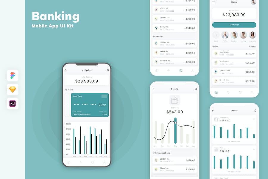 Banner image of Premium Banking Mobile App UI Kit  Free Download