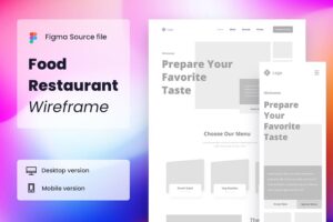 Banner image of Premium Food Restaurant Wireframe Website  Free Download